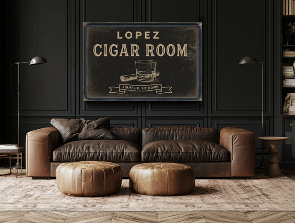 Personalized Cigar Room Sign, Light Up, Sit Down, image 20