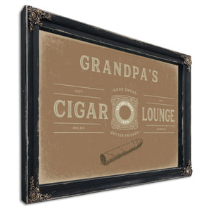 Personalized Cigar Lounge Sign, Est. Year, Tan, image 8