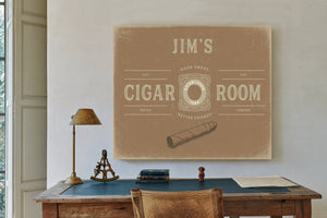 Personalized Cigar Room Sign, Est. Year, Tan, image 2