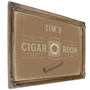 Personalized Cigar Room Sign, Est. Year, Tan, image 6