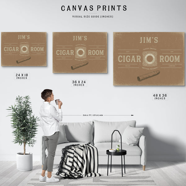 Personalized Cigar Room Sign, Est. Year, Tan, image 11