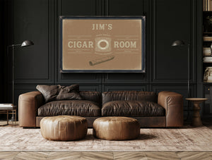 Personalized Cigar Room Sign, Est. Year, Tan, image 20