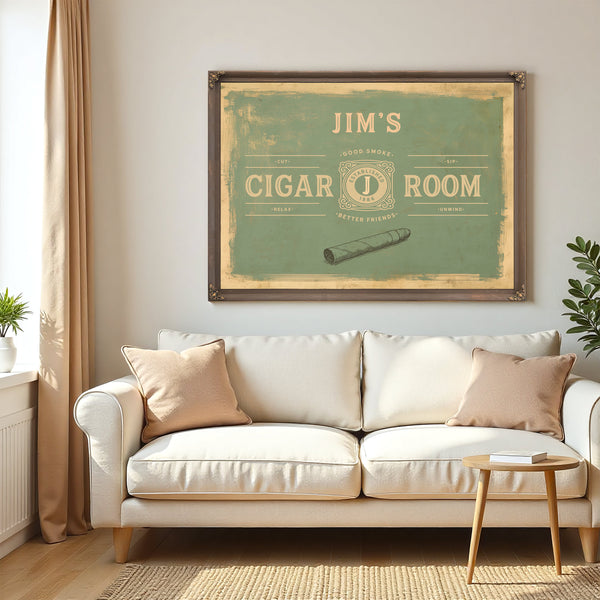 Personalized Cigar Room Sign, Est. Year, Sage, image 5