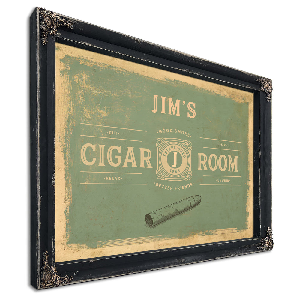 Personalized Cigar Room Sign, Est. Year, Sage, image 8