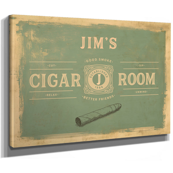 Personalized Cigar Room Sign, Est. Year, Sage, image 9