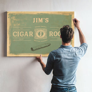 Personalized Cigar Room Sign, Est. Year, Sage, image 10