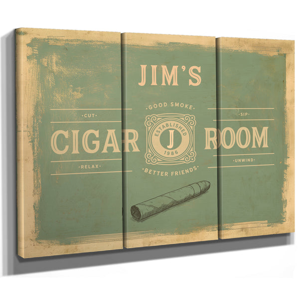 Personalized Cigar Room Sign, Est. Year, Sage, image 15