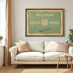 Personalized Cigar Lounge Sign, Est. Year, Sage, image 5