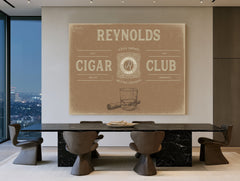 Personalized Cigar Club Sign, Est. Year, Tan, image 1