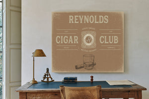 Personalized Cigar Club Sign, Est. Year, Tan, image 2