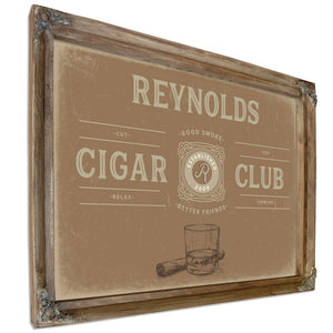 Personalized Cigar Club Sign, Est. Year, Tan, image 6