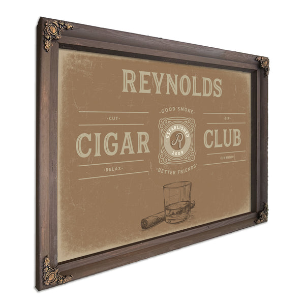 Personalized Cigar Club Sign, Est. Year, Tan, image 7