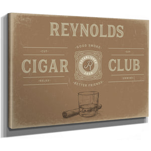 Personalized Cigar Club Sign, Est. Year, Tan, image 9
