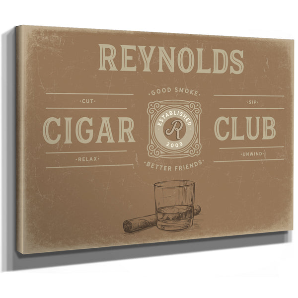 Personalized Cigar Club Sign, Est. Year, Tan, image 9