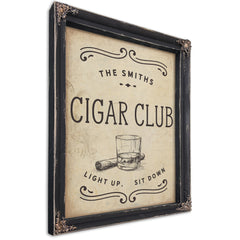 Personalized Cigar Club Sign, Light Up, Sit Down, image 1