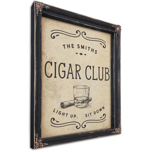 Personalized Cigar Club Sign, Light Up, Sit Down, image 1