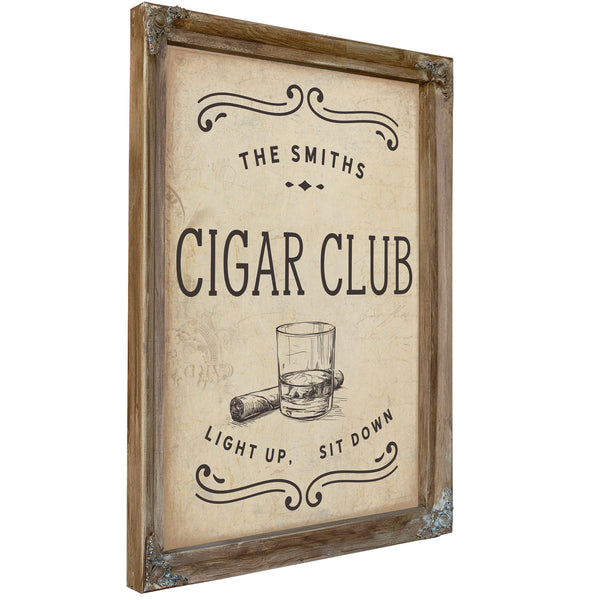 Personalized Cigar Club Sign, Light Up, Sit Down, image 7