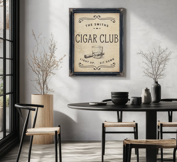Personalized Cigar Club Sign, Light Up, Sit Down, image 9