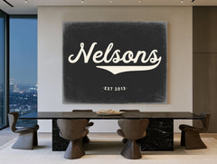Personalized Family Name Sign, Script Last Name with Est. Year, image 1