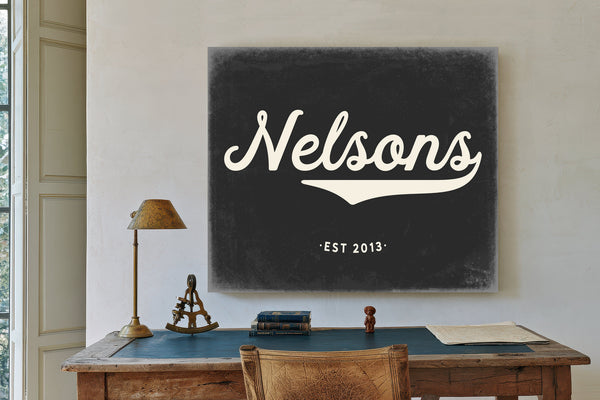 Personalized Family Name Sign, Script Last Name with Est. Year, image 2
