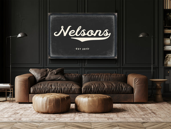 Personalized Family Name Sign, Script Last Name with Est. Year, image 20