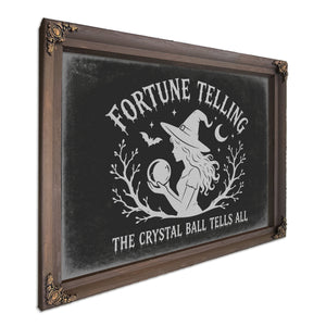 Fortune Telling Sign Halloween wall art, Bourbon frame