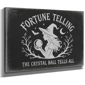 Fortune Telling Sign Halloween wall art, stretched canvas