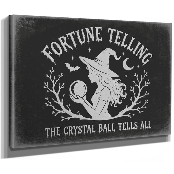 Fortune Telling Sign Halloween wall art, stretched canvas