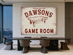 Personalized Game Room Sign, Est. Year, image 1