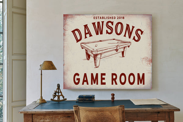 Personalized Game Room Sign, Est. Year, image 2