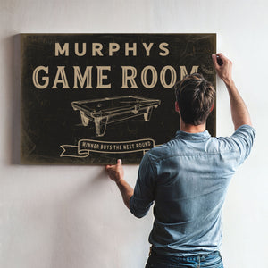 Personalized Game Room Sign, Winner Buys The Next Round, image 10