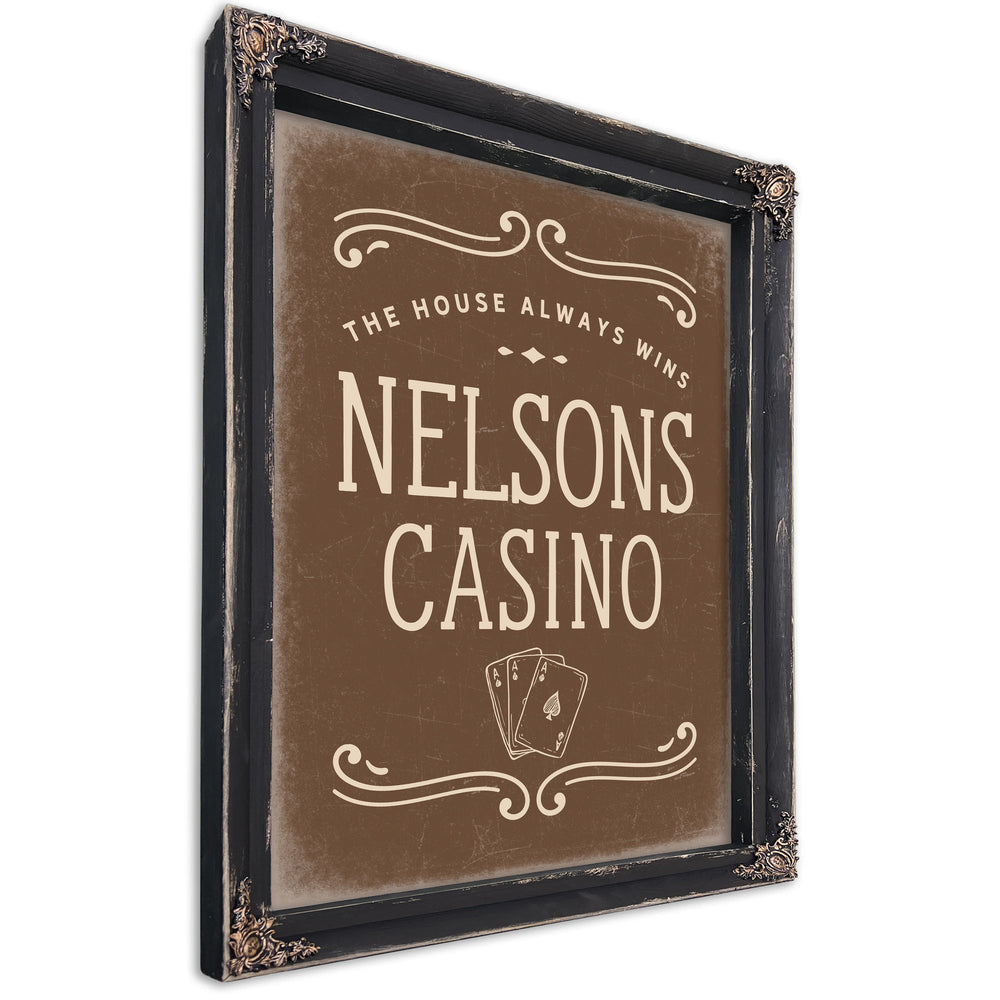 Personalized Casino Sign, The House Always Wins, image 1