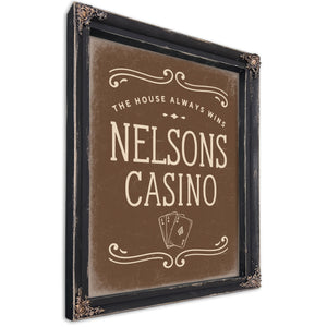 Personalized Casino Sign, The House Always Wins, image 1