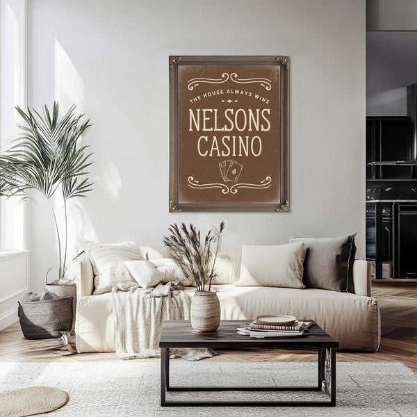 Personalized Casino Sign, The House Always Wins, image 6