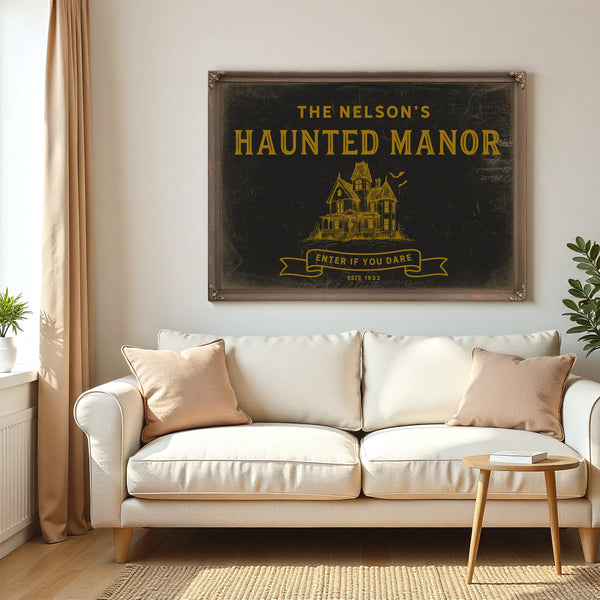 Personalized Haunted Manor Sign, Enter If You Dare, Est. Year, image 5
