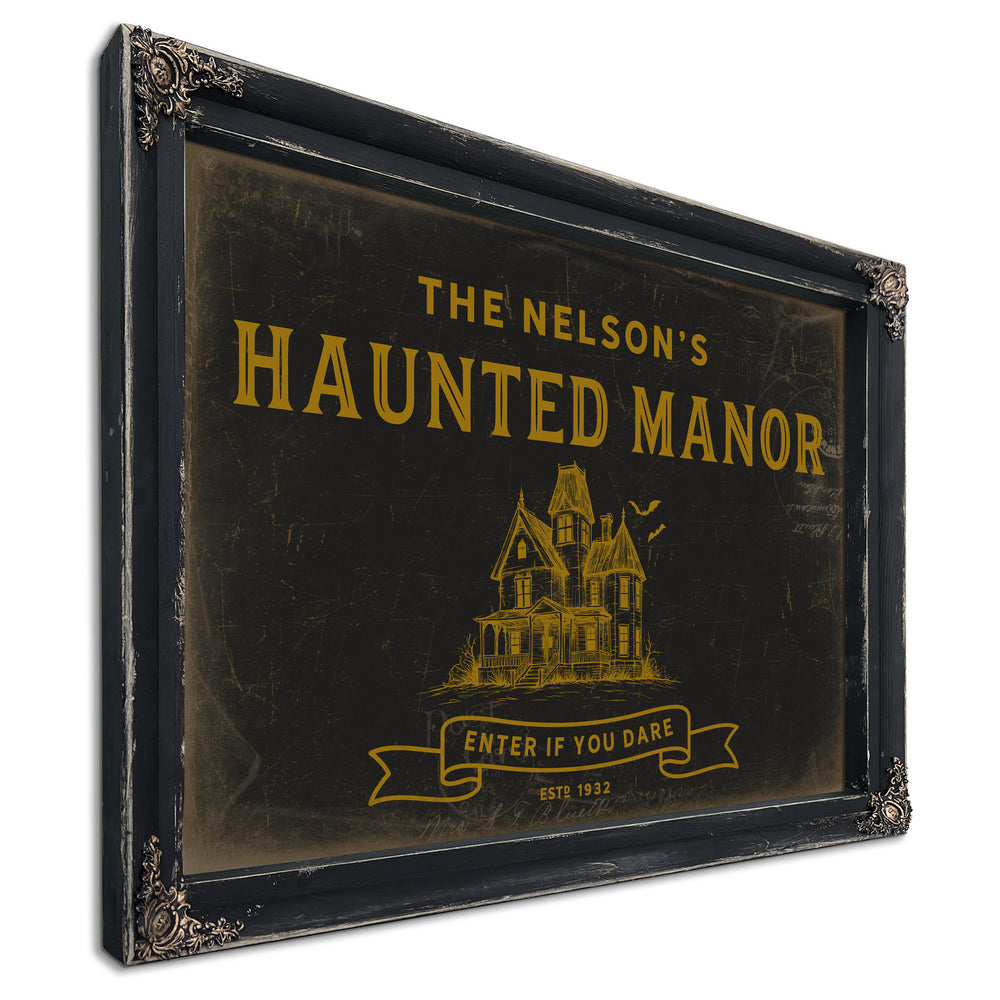 Personalized Haunted Manor Sign, Enter If You Dare, Est. Year, image 8
