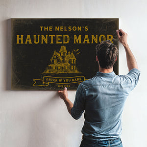 Personalized Haunted Manor Sign, Enter If You Dare, Est. Year, image 10