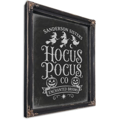 Hocus Pocus Sign Halloween wall art, Ebony frame
