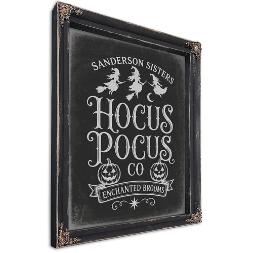 Hocus Pocus Sign Halloween wall art, Ebony frame