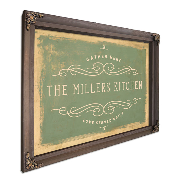 Personalized Kitchen Sign, Gather Here / Love Served Daily, image 7