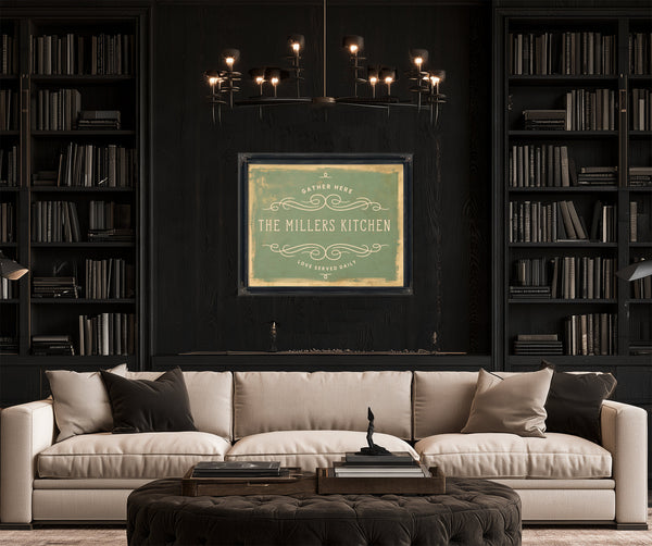 Personalized Kitchen Sign, Gather Here / Love Served Daily, image 19