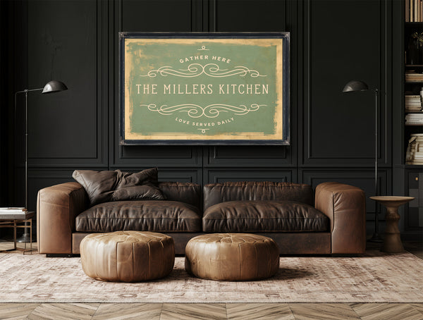 Personalized Kitchen Sign, Gather Here / Love Served Daily, image 20