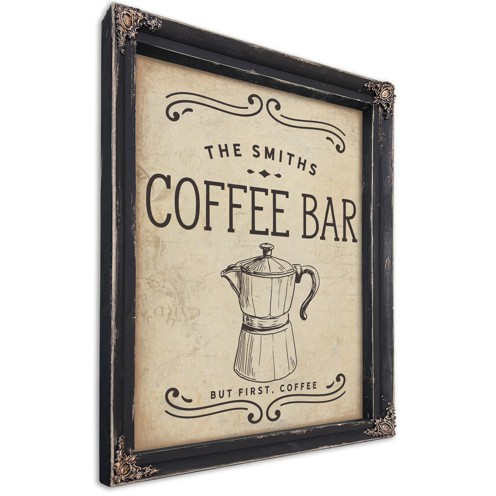 Personalized Coffee Bar Sign, But First, Coffee, image 1