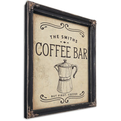 Personalized Coffee Bar Sign, But First, Coffee, image 1