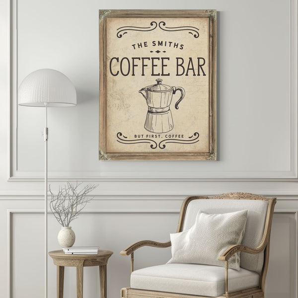 Personalized Coffee Bar Sign, But First, Coffee, image 5