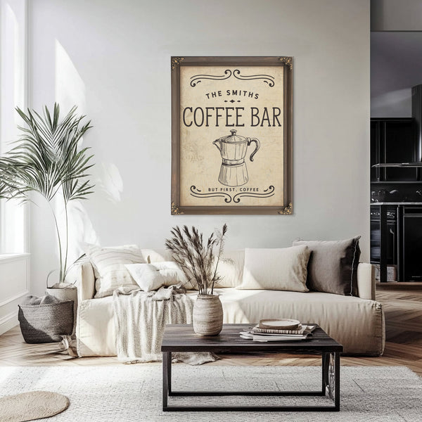 Personalized Coffee Bar Sign, But First, Coffee, image 6