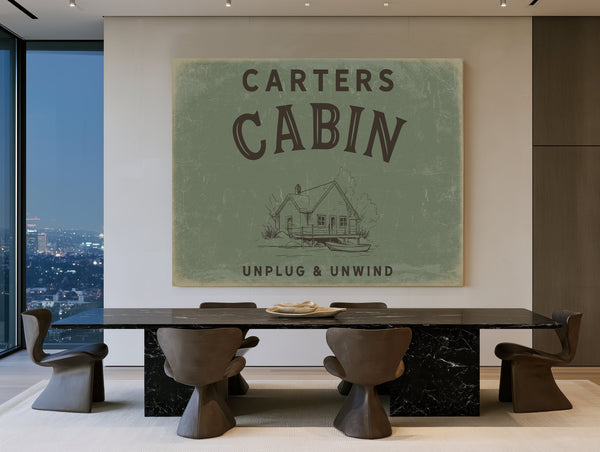 Personalized Cabin Sign, Unplug & Unwind, image 1
