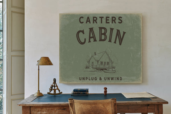 Personalized Cabin Sign, Unplug & Unwind, image 2