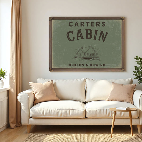 Personalized Cabin Sign, Unplug & Unwind, image 5