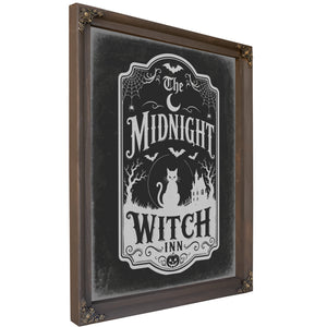 Midnight Witch Sign Halloween wall art, Bourbon frame